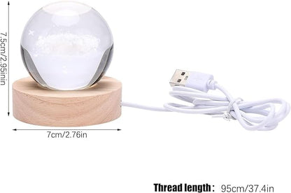 3D Galaxy Crystal Ball LED Night Lamp, USB
