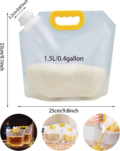 Plastic 10 Pcs (1.5L) Reusable Grain Moisture Proof Sealed Bag