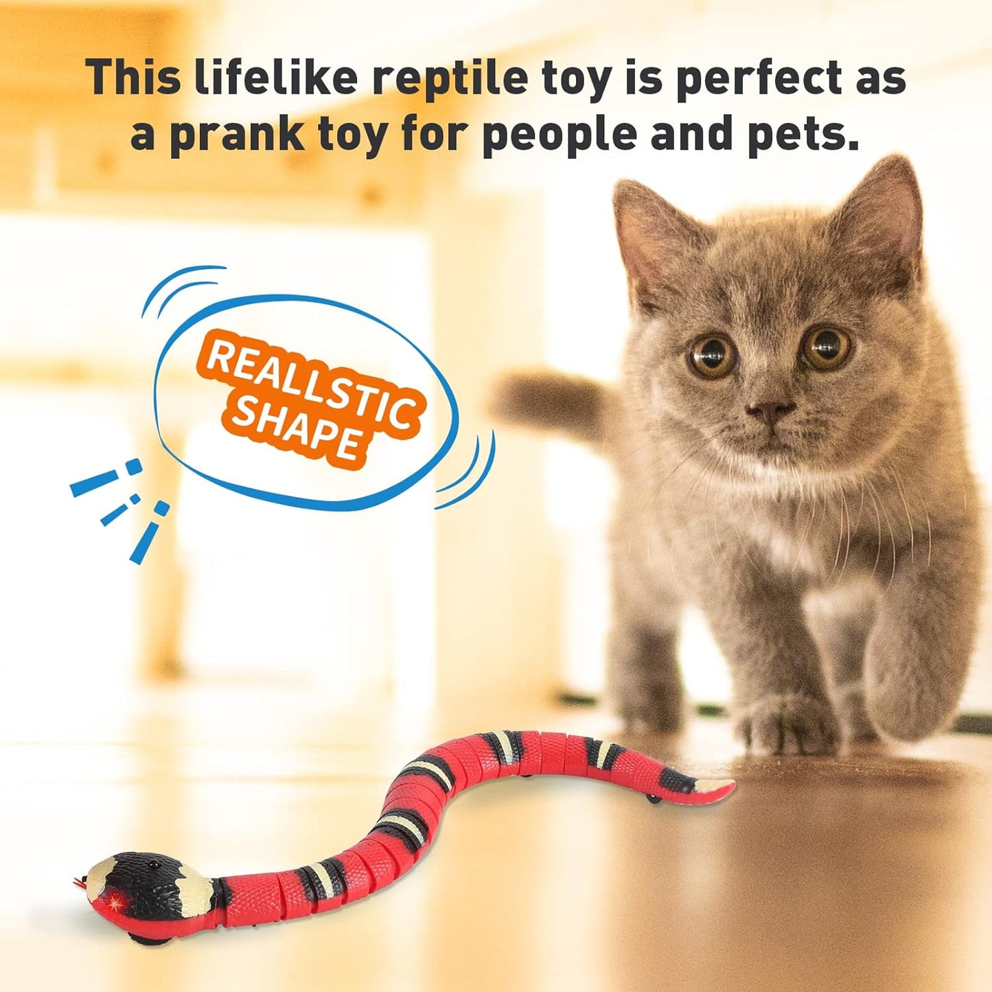 Infrared Induction RC Snake Toy for Kids Pet Toy USB Rechargeable Indoor and Outdoor Prank Toys for Cat Dog Kids' Electronics Halloween Decorations for Boys Girls